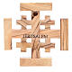 Croix Jérusalem bois d'olivier de la Terre Sainte 8 cm s2