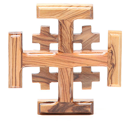 Croce Jerusalem legno d'olivo della Terrasanta 8 cm 1