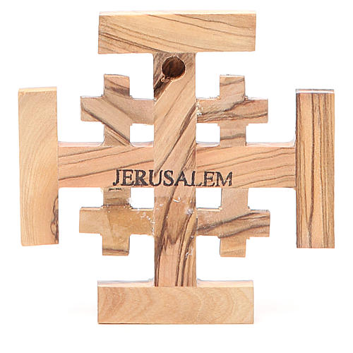 Croce Jerusalem legno d'olivo della Terrasanta 8 cm 2