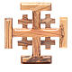 Cruz de Jerusalém madeira de oliveira da Terra Santa 8 cm s1