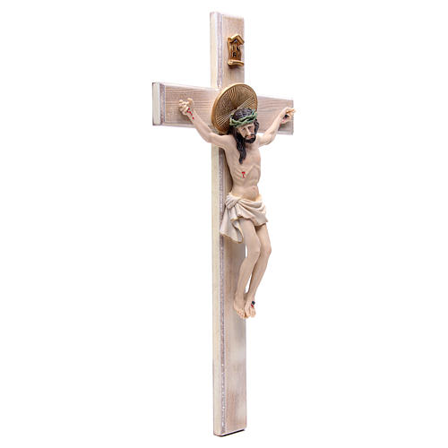 Crucifix 61 cm résine et bois 3