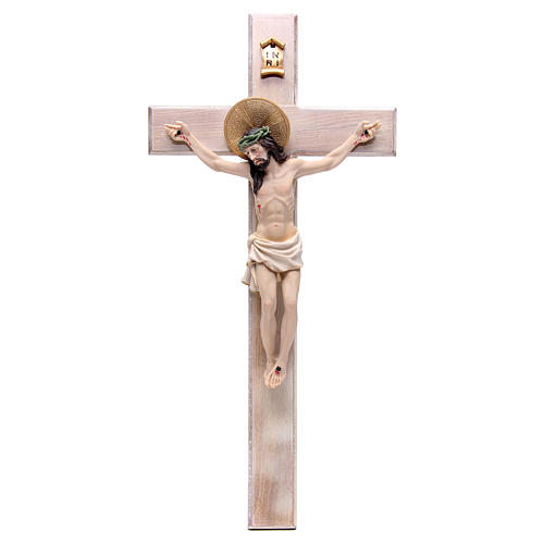 Crucifixo 61 cm resina e madeira 1