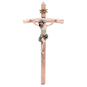 Crucifix measuring 25cm in resin with cross wood