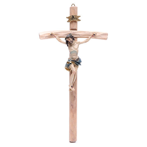 Crucifixo 25 cm resina e madeira 1