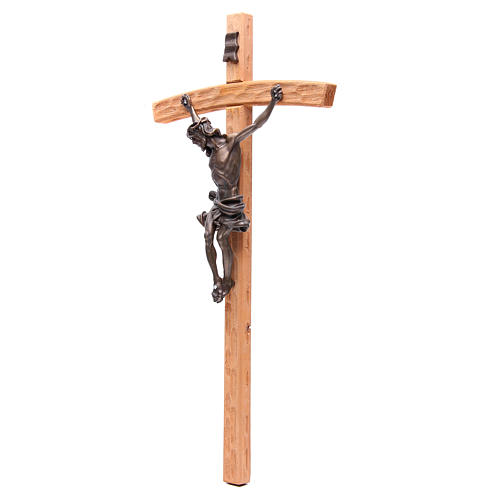 Crucifix 55 cm bois et résine effet bronze 2
