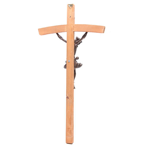 Crucifixo 55 cm madeira e resina efeito bronze 3