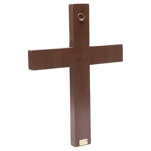 Crucifixo cruz madeira relevo pintado 45 cm 3