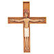 Crucifixo cruz madeira relevo pintado 45 cm s1