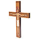 Crucifixo cruz madeira relevo pintado 45 cm s2