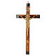 Crucifix of the priests in olive wood and gold steel 36x19 cm s1