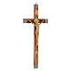 Crucifix of the priests in olive wood and gold steel 36x19 cm s2