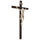 Crucifijo madera Val Gardena y Cuerpo de Cristo cera hilo de oro s4