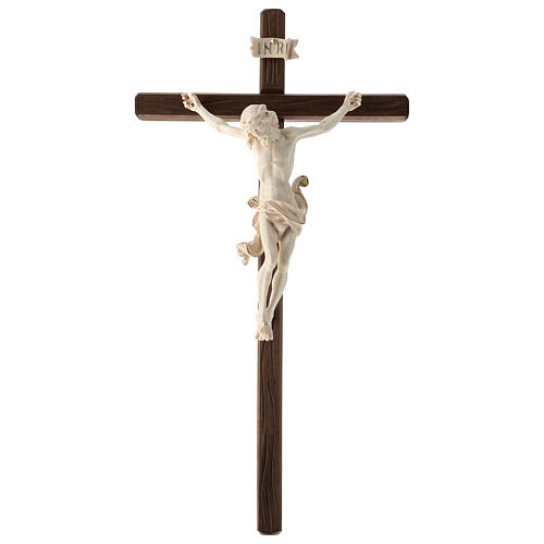Krucyfiks drewno Val Gardena i Ciało Chrystusa, woskowane wykończenie, brzeg szaty złoty kolor 1