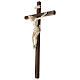 Krucyfiks drewno Val Gardena i Ciało Chrystusa, woskowane wykończenie, brzeg szaty złoty kolor s3