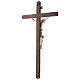 Crucifixo madeira Val Gardena e Corpo de Cristo cera fio de ouro s5