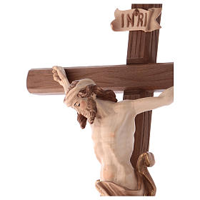Crucifijo Cristo bruñido 3 colores madera Val Gardena