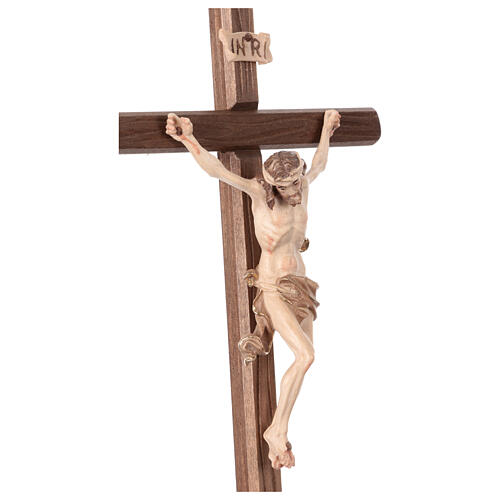 Crucifix Christ bruni 3 tons bois Val Gardena 6