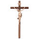 Crucifix Christ bruni 3 tons bois Val Gardena s1