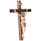 Crucifix Christ bruni 3 tons bois Val Gardena s6