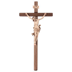 Crucifixo Cristo brunido 3 tons madeira Val Gardena