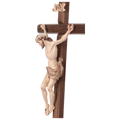 Crucifix in wood burnished three colours Val Gardena 4