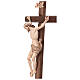 Crucifix in wood burnished three colours Val Gardena s4