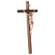 Crucifix in wood burnished three colours Val Gardena s5