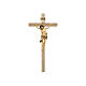 Crucifix Christ or massif vieilli en bois Val Gardena s1