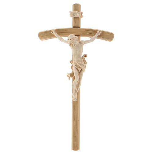 Kruzifix Mod. Leonardo kurven Kreuz Grödnertal Naturholz 1