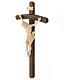 Kruzifix, Modell Leonardo, Kreuz mit gebogenem Balken, Korpus brüniert s2