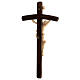 Leonardo crucifix, bent cross of burnished wood s4