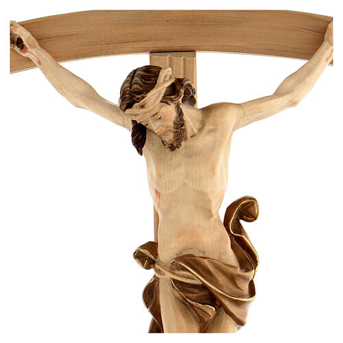 Crucifix with curved cross burnished three colours Leonardo 2