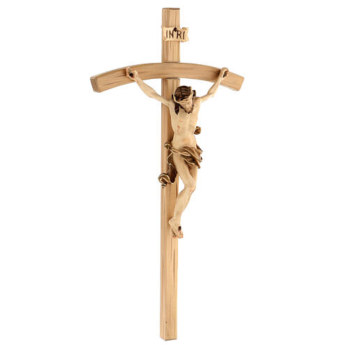 Crucifix with curved cross burnished three colours Leonardo 3