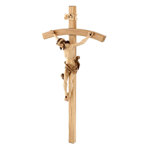 Crucifix with curved cross burnished three colours Leonardo 4