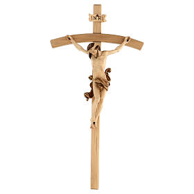 Crucifixo cruz curva brunido 3 tons Leonardo