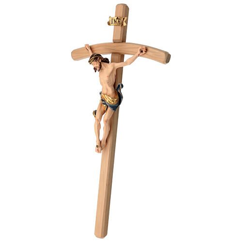 Crucifix with Christ's body coloured and modeled Leonardo curved cross 5