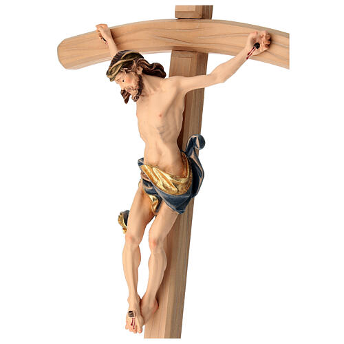 Crucifix corps Christ coloré modèle Léonard et croix courbée 4