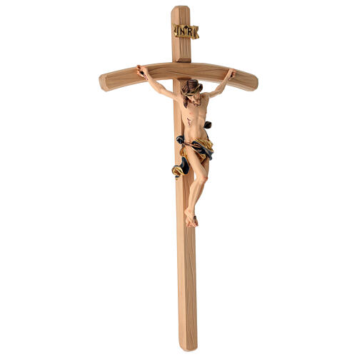 Crucifixo corpo Cristo corado modelo Leonardo e cruz curva 3