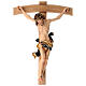 Crucifix with Christ's body coloured and modeled Leonardo curved cross s2