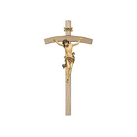 Crocefisso curvo corpo Cristo finitura oro zecchino anticato modello Leonardo