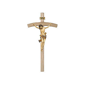 Krucyfiks wygięte ramiona, Ciało Chrystusa, wyk. czyste złoto antykowane, model Leonardo