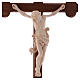 Cristo Leonardo natural y cruz bruñida barroca s2