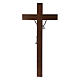 Crucifix moderne corps argent sur crucifix en bois de noyer 47 cm s3