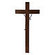 Crucifixo moderno corpo prateado e cruz em madeira de nogueira 47 cm s3