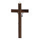 Crucifix with silver body on walnut cross modern 16 cm s3
