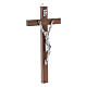 Modernes Kruzifix aus Nussbaumholz und Corpus Christi aus Metall 21 cm s2