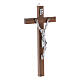 Krucyfiks nowoczesny z drewna orzechowego, Ciało Chrystusa z metalu, 21 cm s2