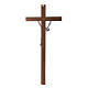 Crucifix en bois de noyer moderne avec corps métallique 35 cm s3