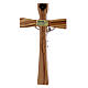Krucyfiks nowoczesny z drewna oliwnego, z Ciałem Chrystusa posrebrzanym, wys. 17 cm s3