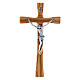 Krucyfiks styl nowoczesny z drewna oliwnego, wys. 25 cm, Ciało Chrystusa metal 10 cm s1
